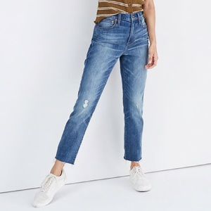 Madewell High-Rise Slim Boyjean in Dover: Raw Him
